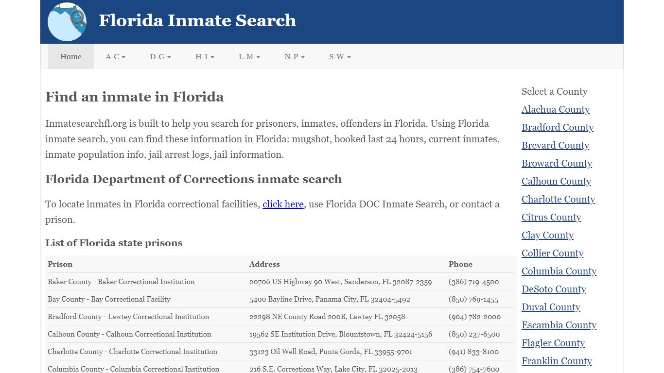 Florida Inmate Search